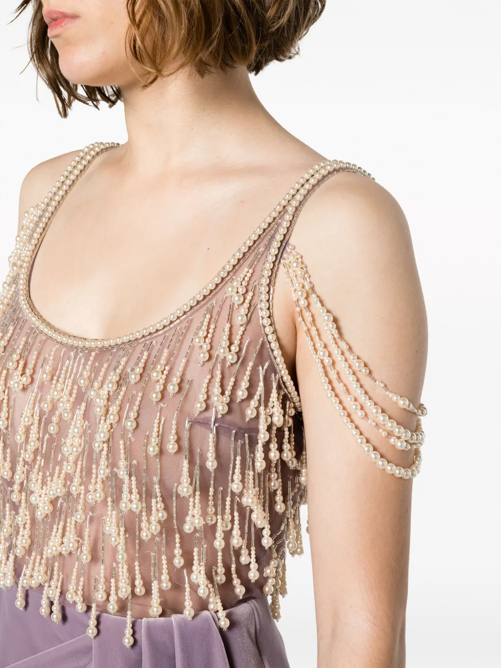 Elisabetta Franchi Avondjurk met parels Zwart