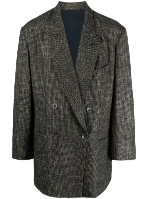 Double breasted tweed blazer sale