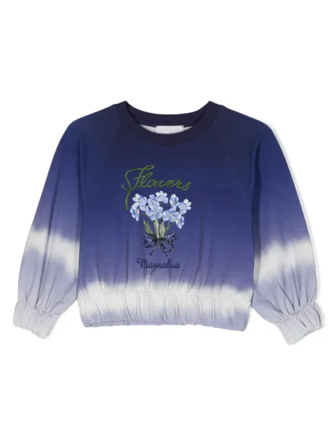 Monnalisa logo-embroidered cotton sweatshirt 