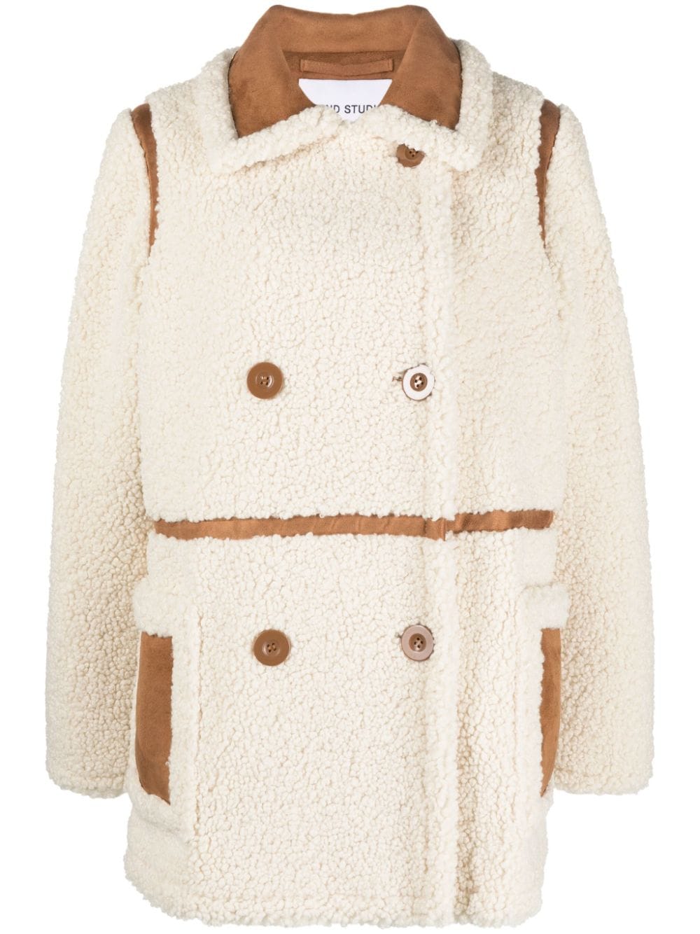 STAND STUDIO FAUX-SHEARLING DOUBLE-BREASTED COAT
