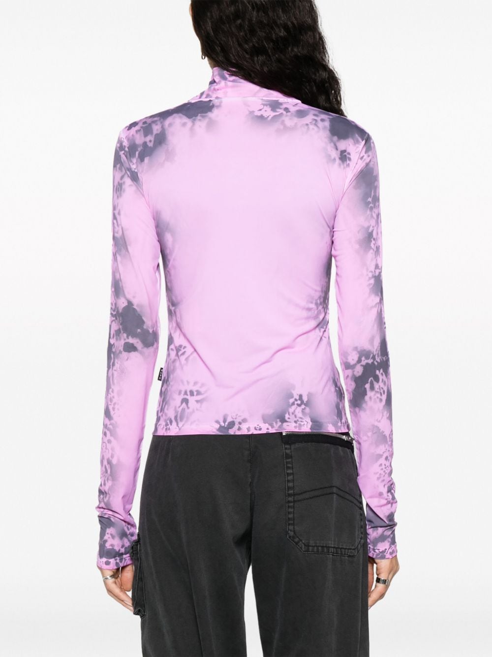 Shop Alyx Graphic-print High-neck T-shirt In Pink