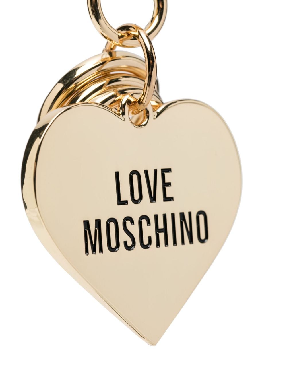 Love Moschino logo-print heart keychain - Goud