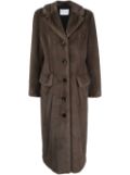 STAND STUDIO notched-collar faux-shearling coat - Grey