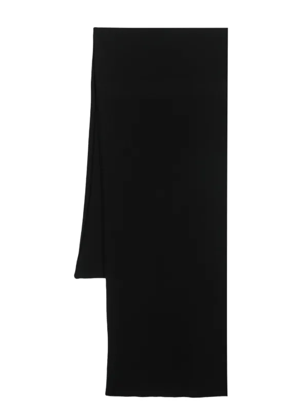Drumohr Ribbed-knit Cashmere Scarf in Black