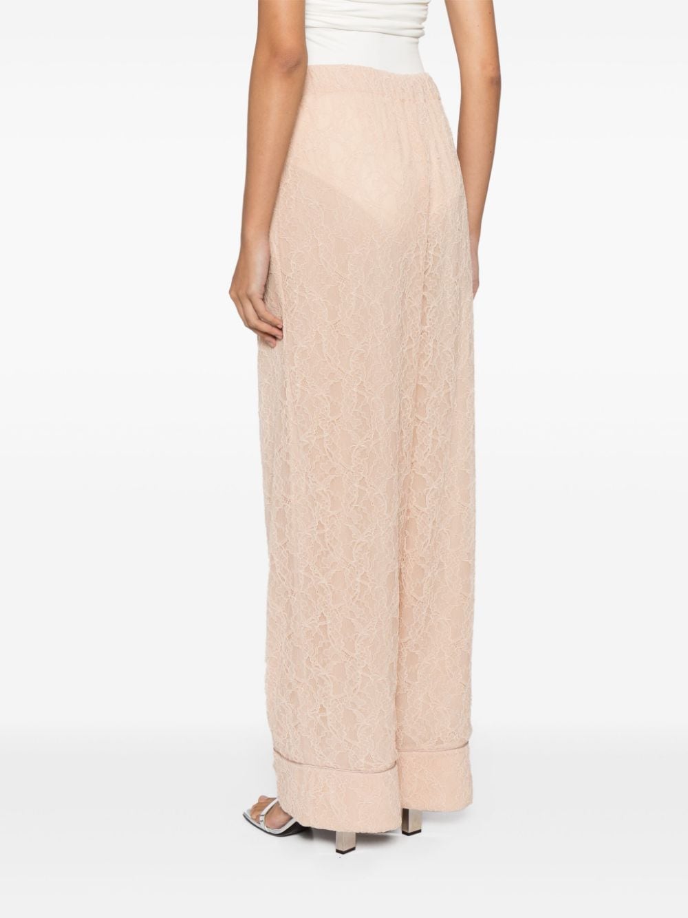 Philosophy Di Lorenzo Serafini Lace Wide-leg Trousers In Neutrals