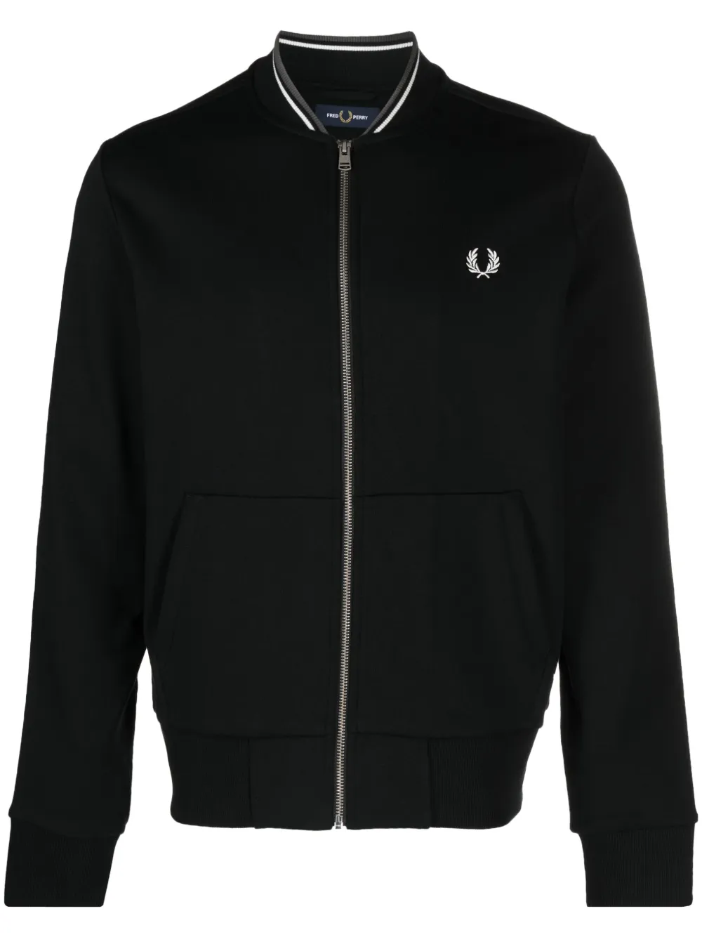 Fred Perry Sweater met geborduurd logo Zwart