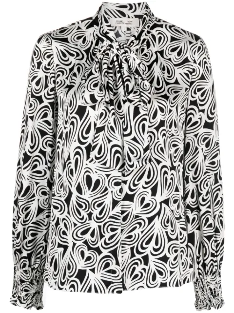 DVF Diane von Furstenberg chemise Tina à motif cœur