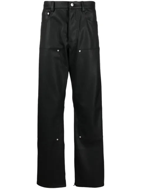 MISBHV faux-leather carpenter trousers