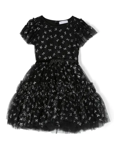 Monnalisa lurex-detail tutu dress