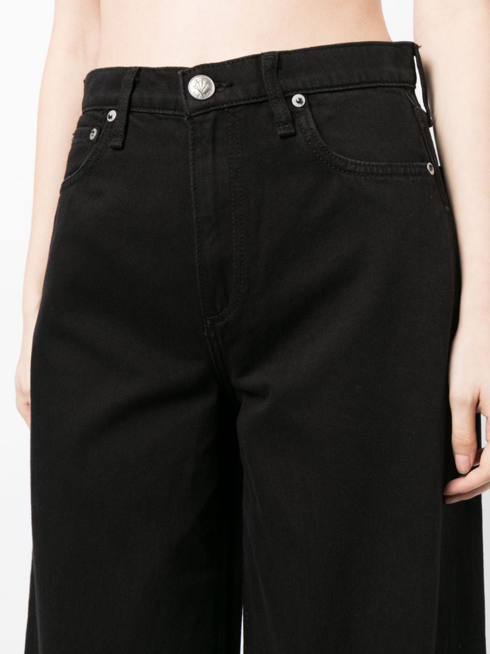 Shop Rag & Bone Sofie Dark-wash Flared Jeans In Black