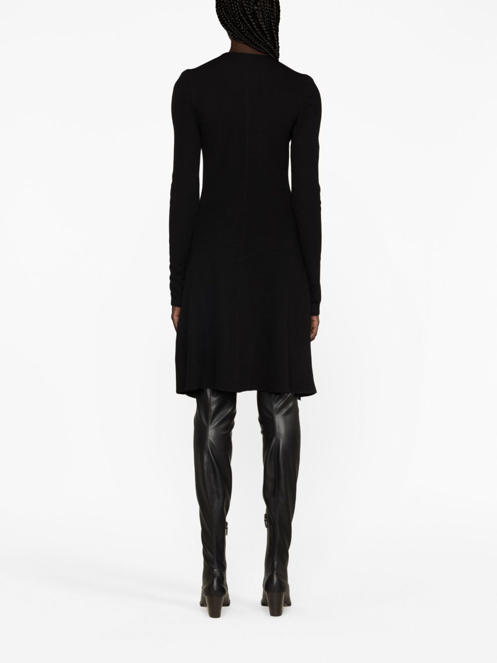 Shop Isabel Marant Devane Gathered Asymmetric Knitted Dress In Black