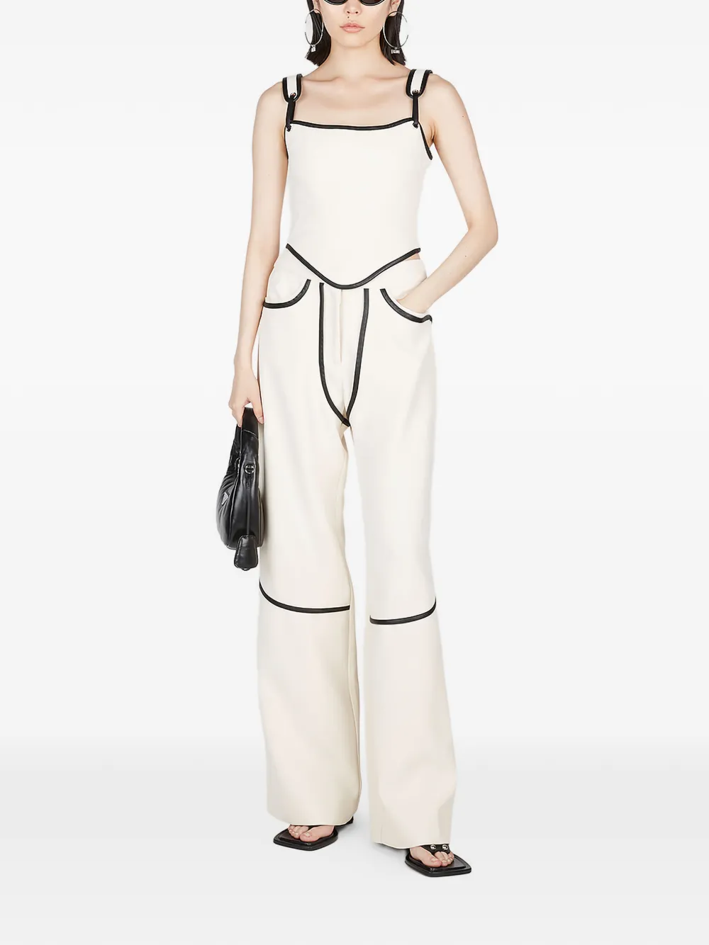 Paris Georgia Straight broek met contrasterende afwerking Beige