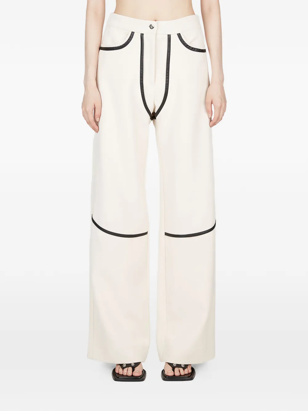 Paris Georgia Pantaloni dritti con bordo a contrasto - Toni neutri