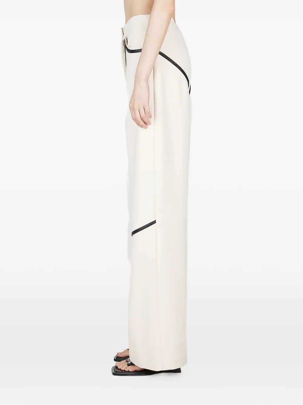 Paris Georgia Straight broek met contrasterende afwerking Beige