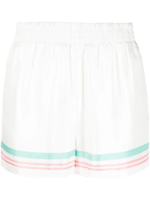Casablanca stripe-detail silk shorts 