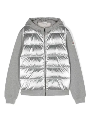 Moncler Enfant Padded Fleece zip up Hoodie Farfetch