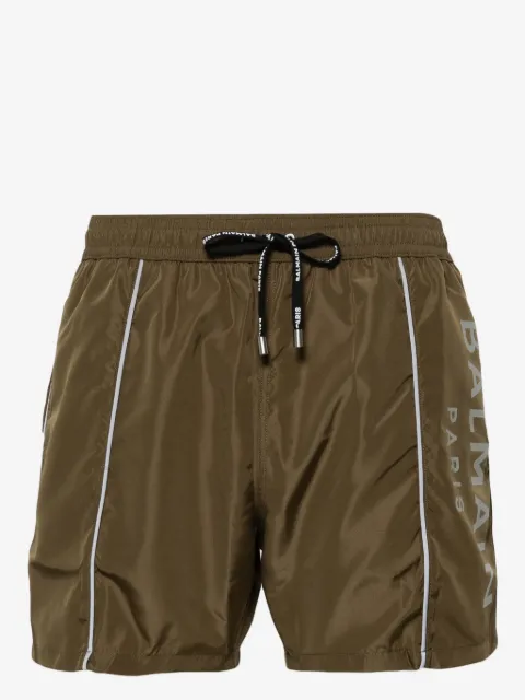 Balmain shorts de playa con logo estampado