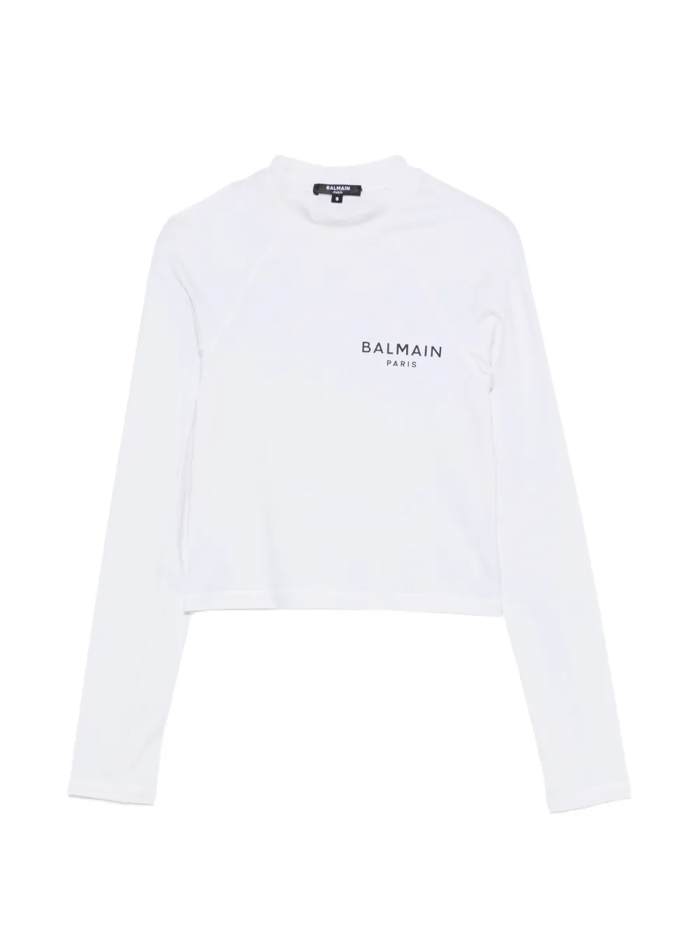 Balmain Cropped T-shirt met logoprint Groen
