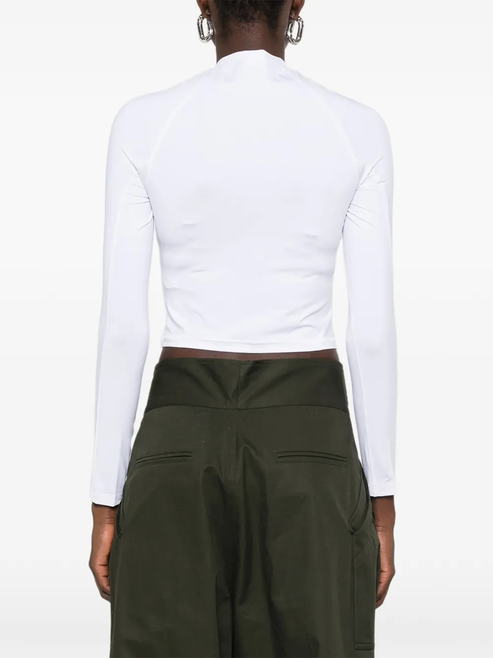 Balmain Cropped T-shirt met logoprint Groen