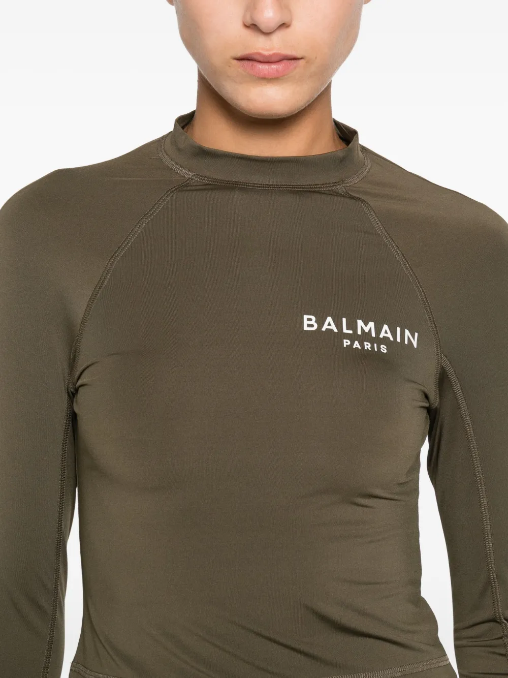 Balmain T-shirt met logoprint Groen