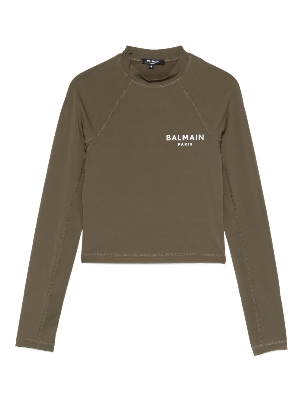 Balmain logo-print long-sleeve T-shirt - Verde