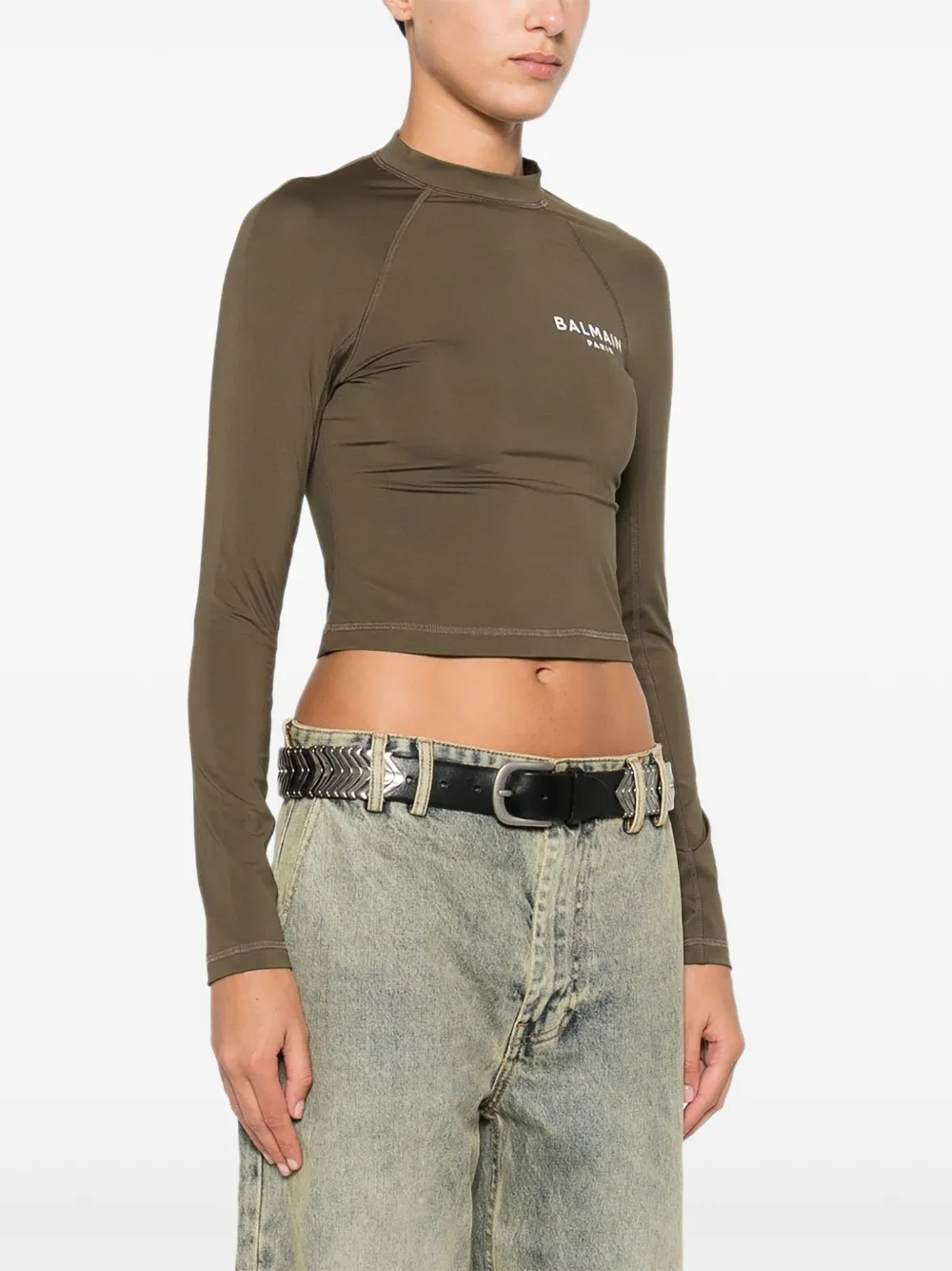 Balmain T-shirt met logoprint Groen