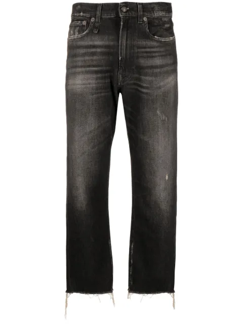 R13 distressed straight-leg jeans