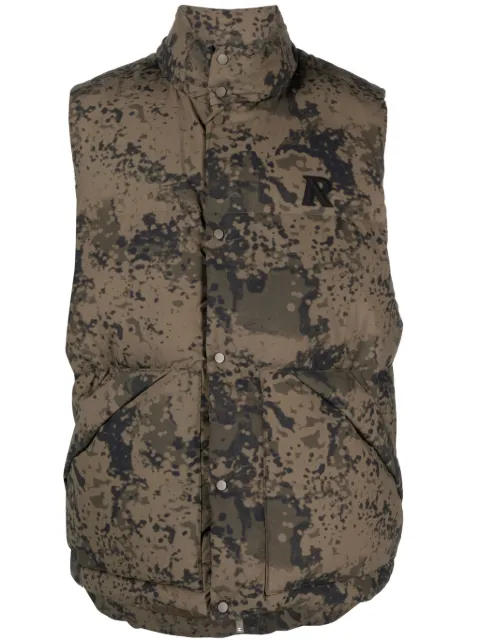 Represent Gefütterte Weste mit Camouflage-Print