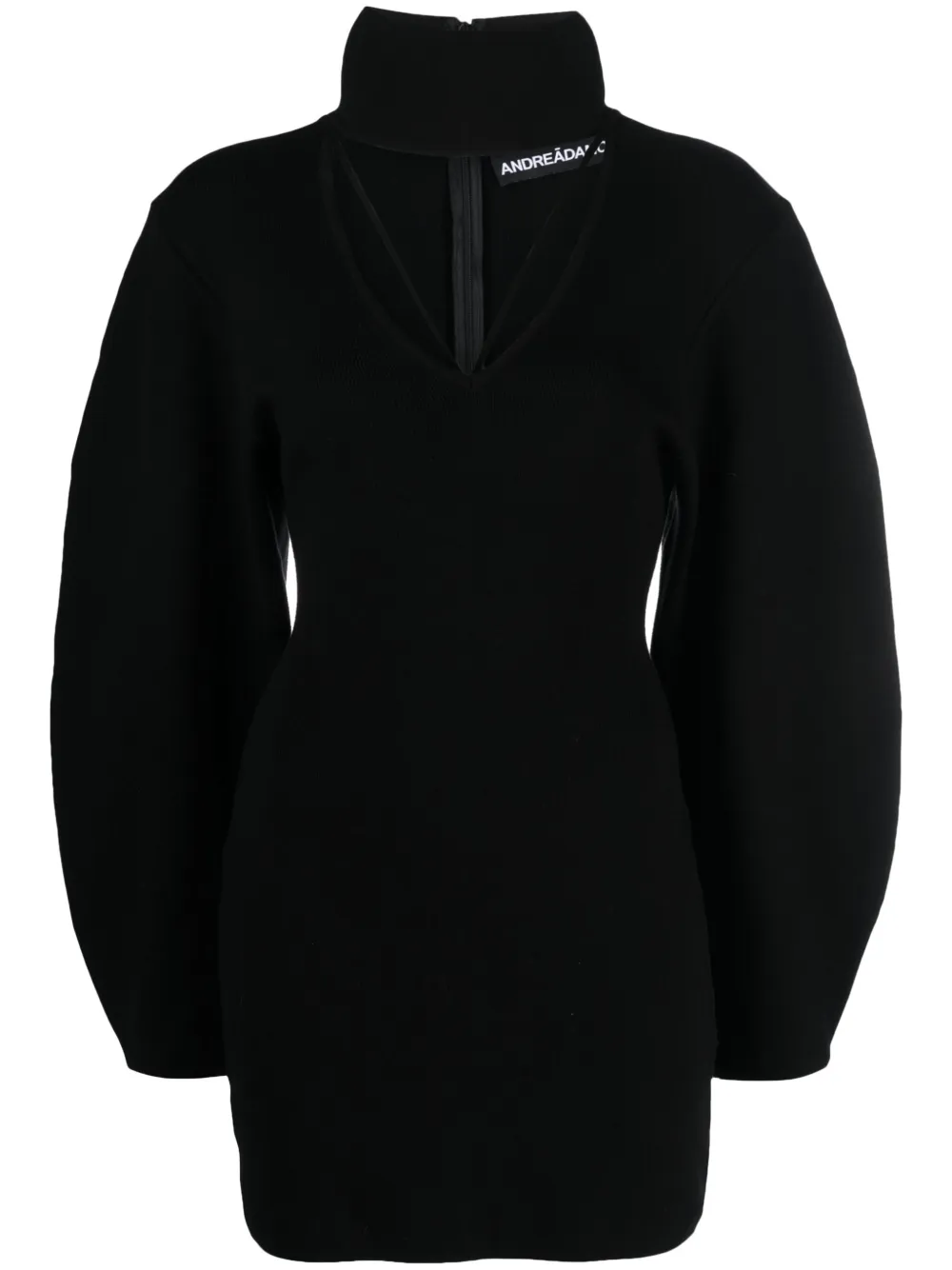 Andreädamo Cut-out Detail Wide-sleeve Dress In Schwarz