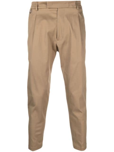 Low Brand pleat-detail cotton chinos