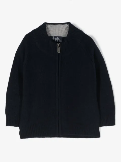 Il Gufo cardigan zippé à design nervuré