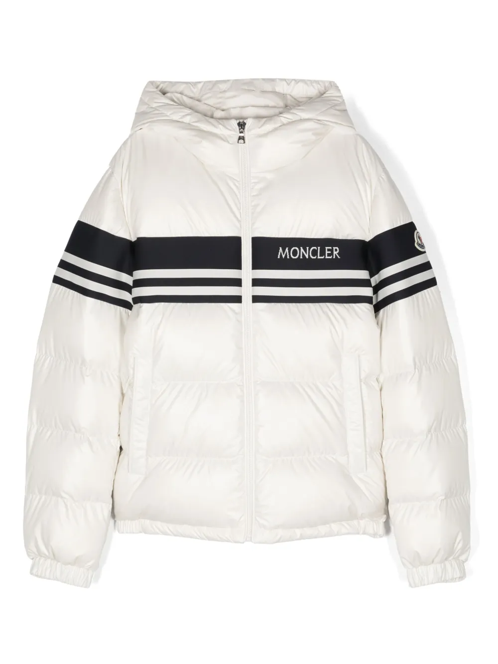 Moncler Enfant Jack met geborduurd logo Beige