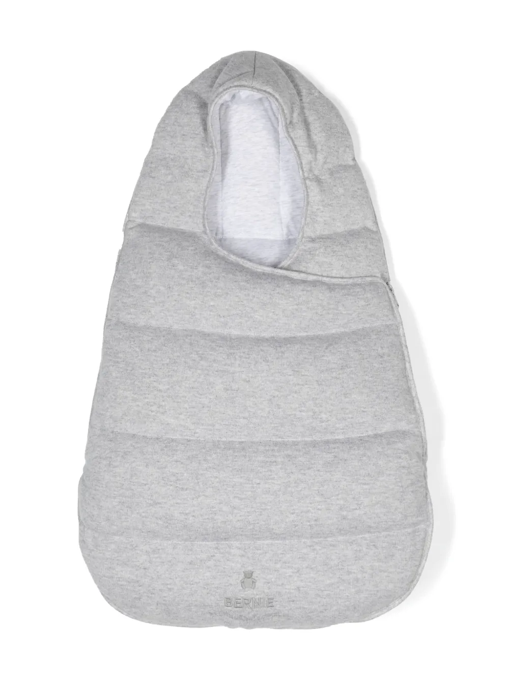 Brunello Cucinelli Logo-embroidered Ribbed-knit Sleeping Bag In Grey