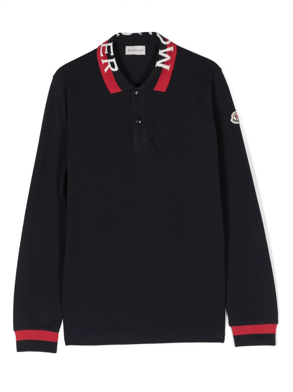 Moncler Enfant Poloshirt met logokraag Blauw
