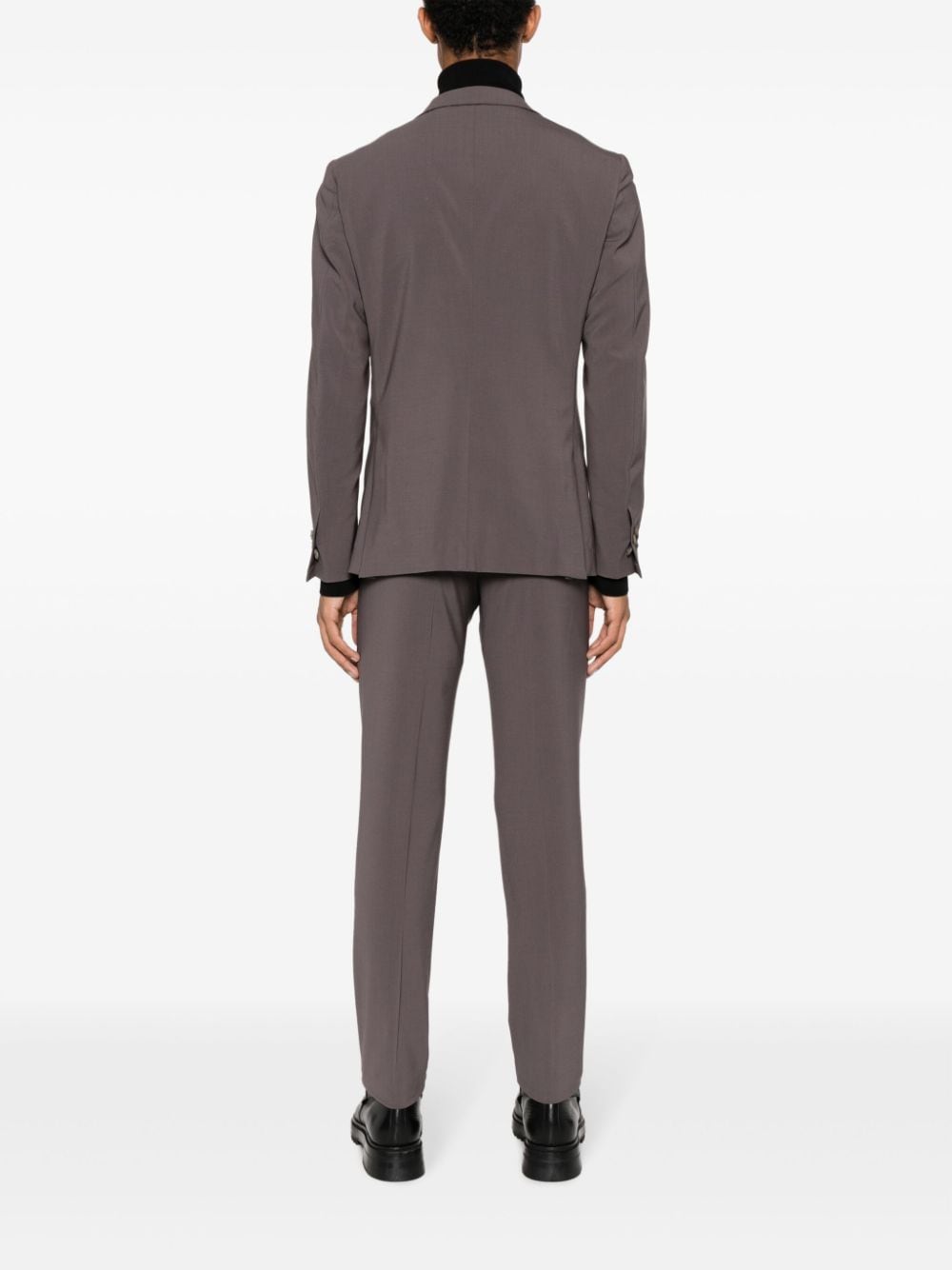 Shop Maurizio Miri Double-breasted Stretch-wool Suit In Braun