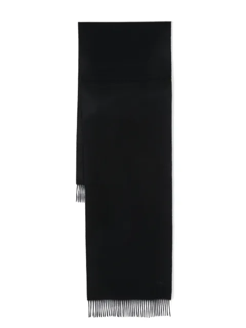 Zegna écharpe frangée à logo brodé