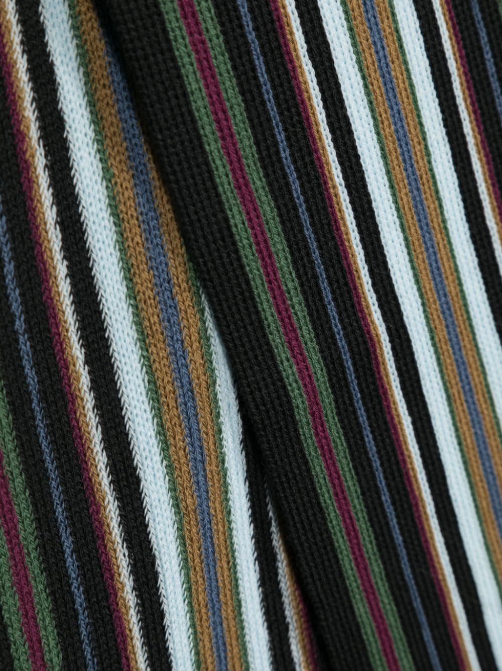 PS Paul Smith stripe-pattern merino scarf - Zwart