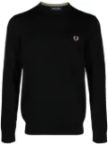 Fred Perry logo-embroidered crew-neck jumper - Black