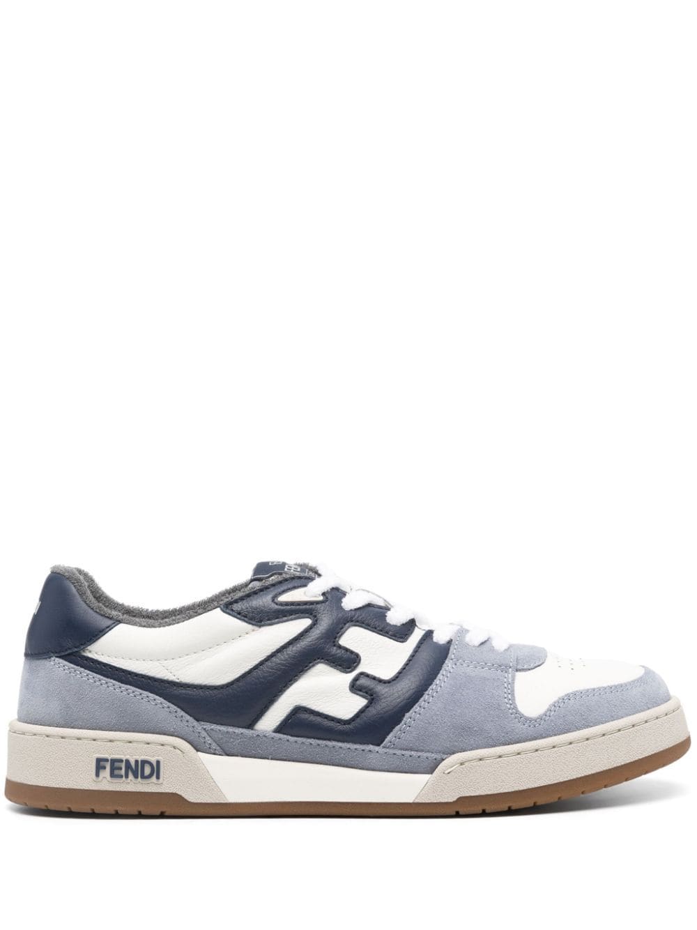 Fendi Match Panelled Suede Trainers In Blue