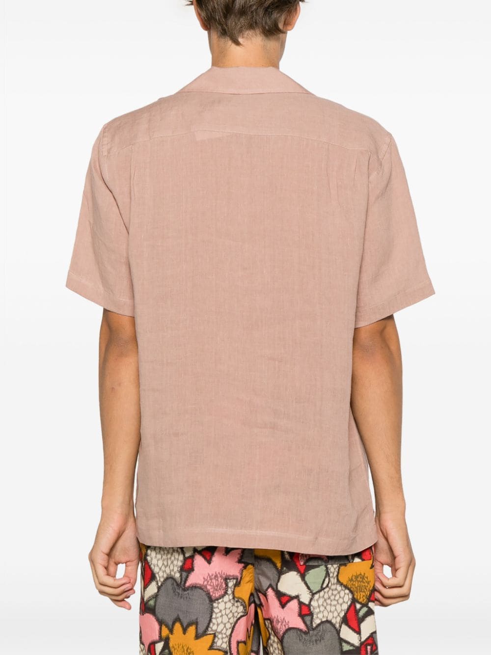 Shop Orlebar Brown Maitan Linen Shirt In Pink