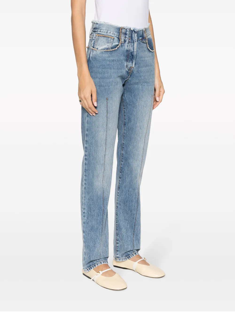 Jacquemus Le De Nimes Linon Straight-leg Jeans In Blue