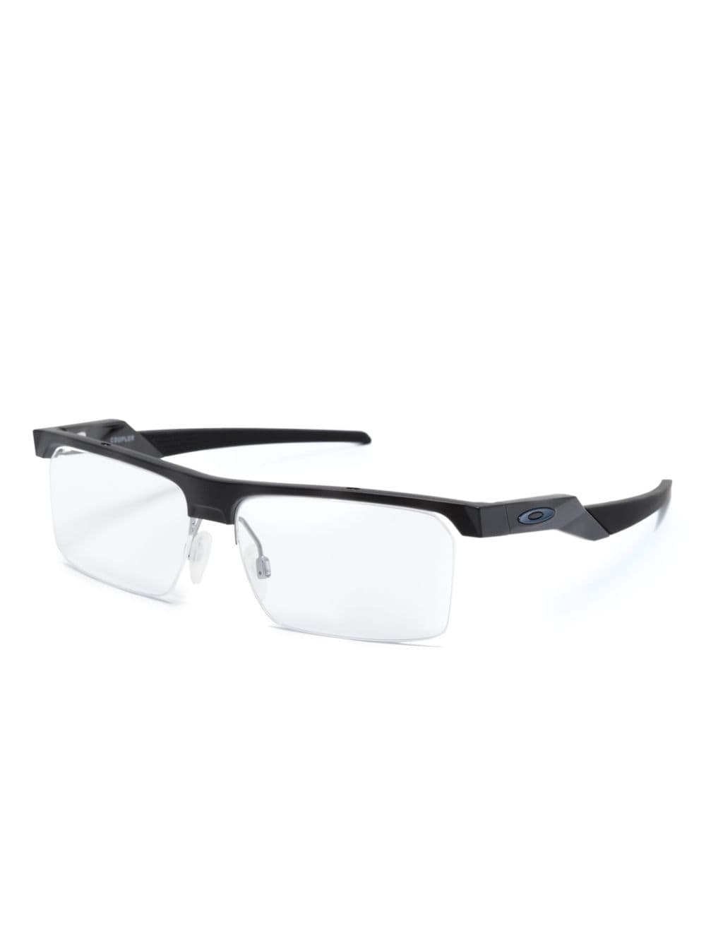 Shop Oakley Logo-plaque Square-frame Glasses In Black