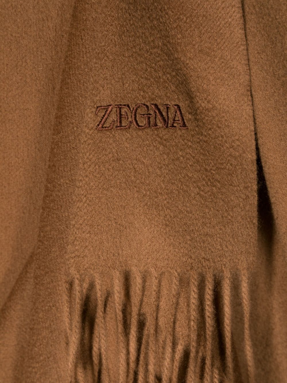 Shop Zegna Fringed-edge Cashmere Scarf In Brown