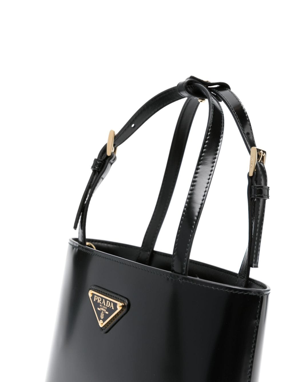 Shop Prada Enamel Logo-plaque Tote Bag In F0002 Nero