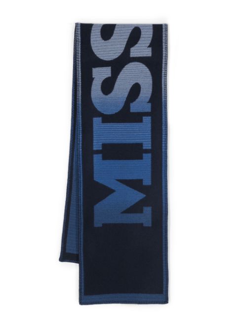 Missoni logo嵌花针织围巾