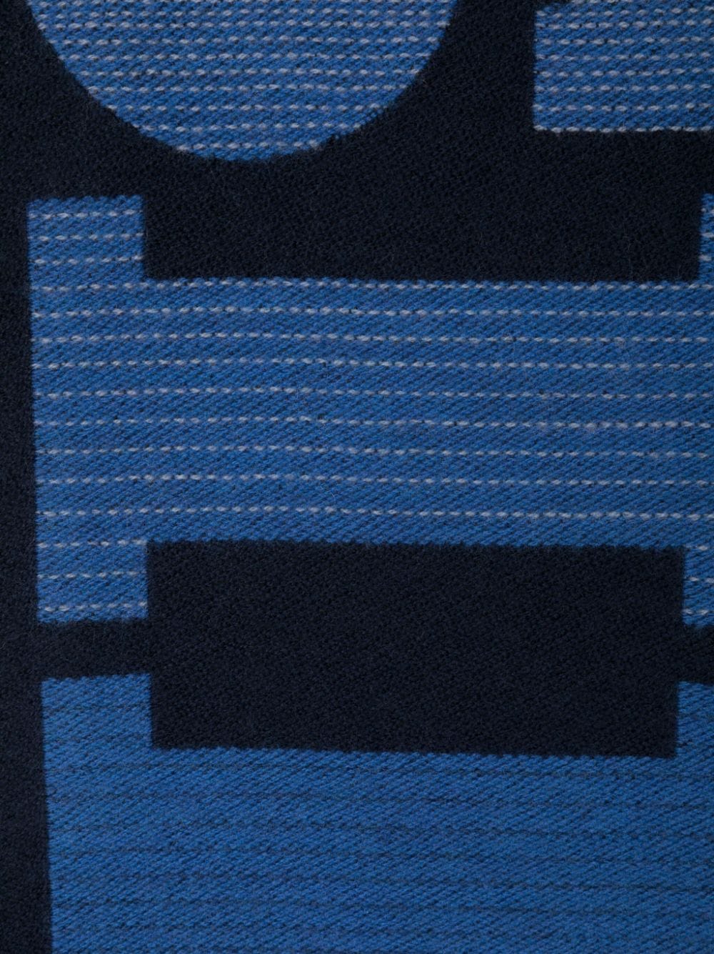 Shop Missoni Intarsia-knit Logo Scarf In Blau