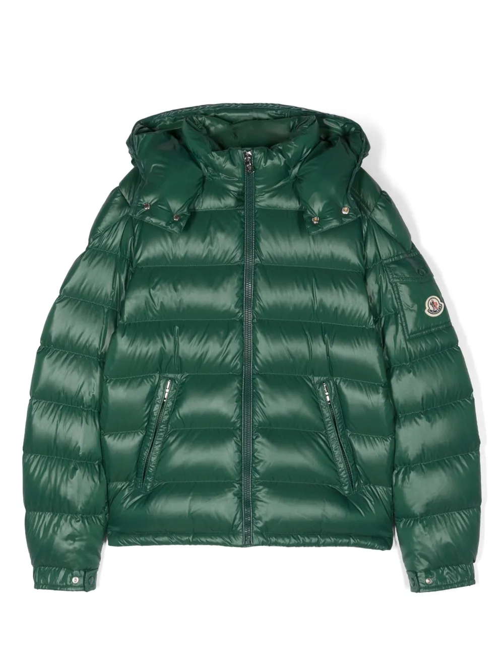 Moncler Enfant Maya donsjack met capuchon Groen