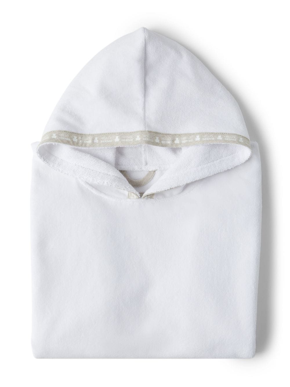 brunello cucinelli kids poncho en coton à logo imprimé - blanc