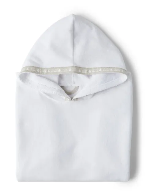 Brunello Cucinelli Kids logo-print cotton poncho
