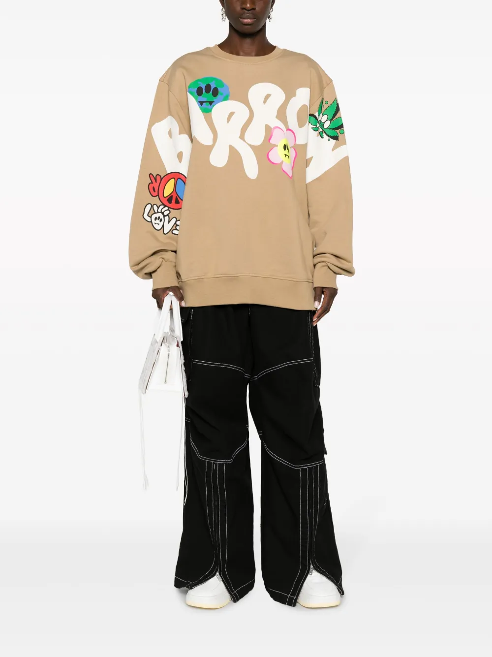 Barrow Logo-print Cotton Sweatshirt In Brown